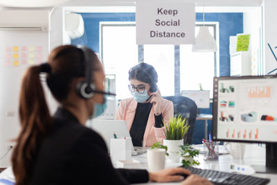 Businesswomen working at office