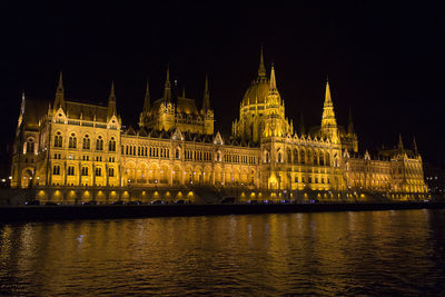 Illuminated city at night