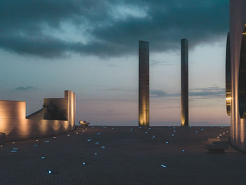 View of city at sunset