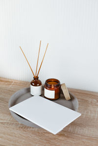 Close-up of book on table