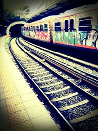 Train at railroad station platform