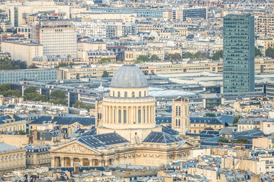 High angle view of buildings in city