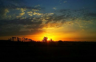 Silhouette of landscape at sunset