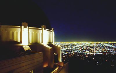 View of illuminated cityscape at night