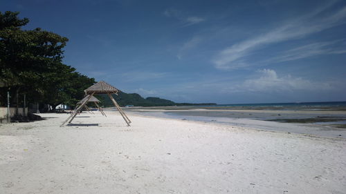 Scenic view of beach against sky