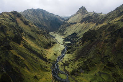 Scenic view of mountains against sky