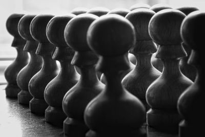 Close-up of chess pieces