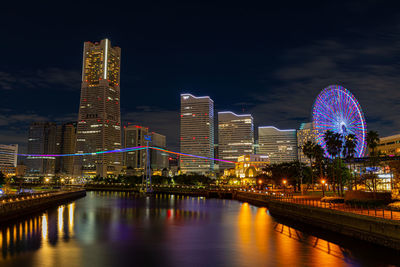 Illuminated city at night