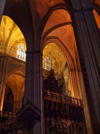 Low angle view of ornate ceiling in historic building