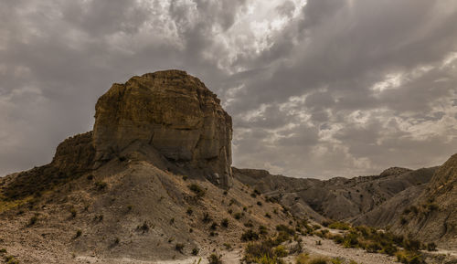 Landscape of tabernas desert in almeria, spain