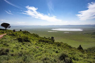 Scenic view of land against sky