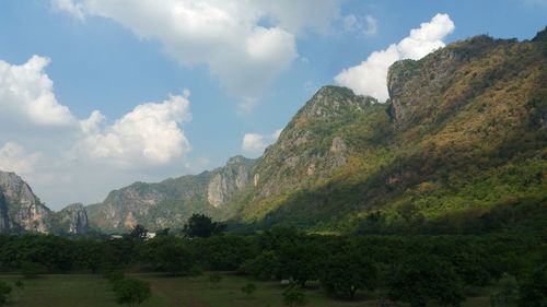 Scenic view of mountains against sky