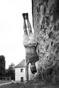 Young man exercising outdoors