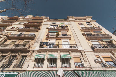 Low angle view of residential building against sky