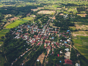 High angle view from khon kaen province community and village images