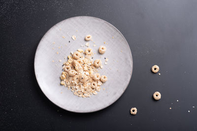 High angle view of breakfast on table