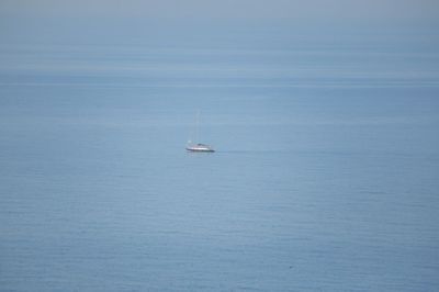 Boat sailing in sea