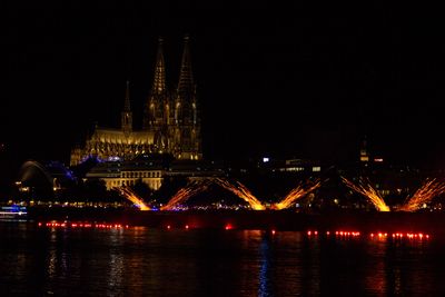 Illuminated city at night