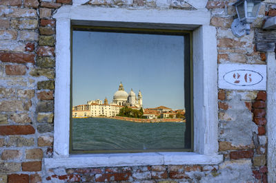 Closed door of old building