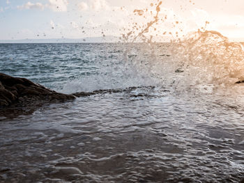 Close-up of sea against sky