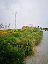 Scenic view of land against sky