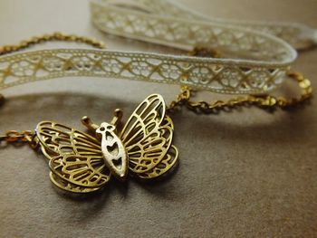 Close-up of eyeglasses on table