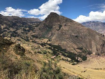 Scenic view of mountains against sky