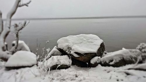 Scenic view of snow covered landscape