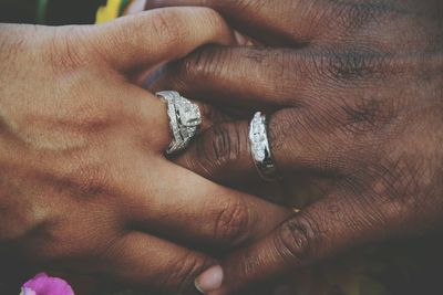 Close-up of hands of couple