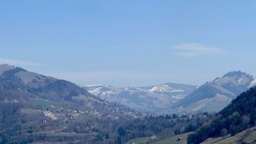 Scenic view of mountains against sky
