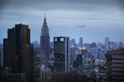 View of skyscrapers in city