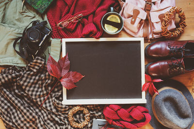 High angle view of sunglasses on table