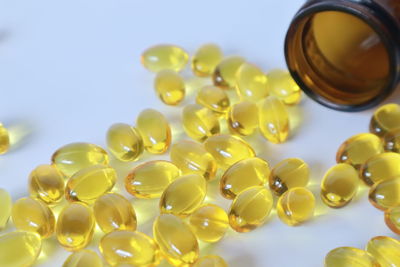 Close-up of yellow bottle