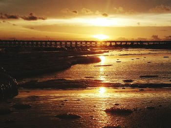 Scenic view of sunset over sea