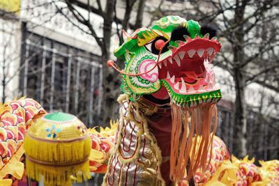 Dragon costume during chinese new year