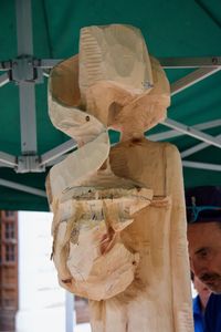 Close-up of man sculpture