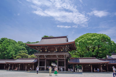 Low angle view of temple against sky