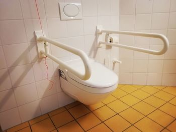 High angle view of toilet seat