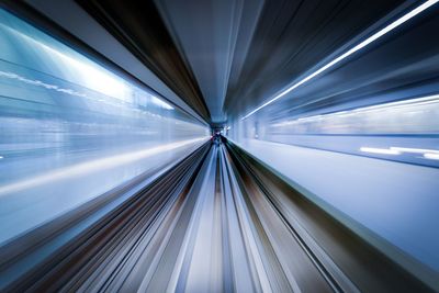 Light trails in tunnel