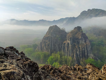 Scenic view of mountains against sky