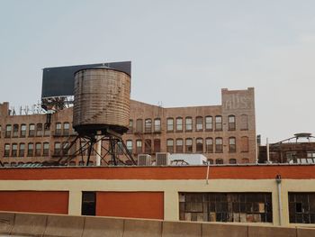 Water storage tank on building