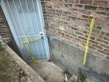 Tilt image of pipe on wall