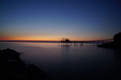 Scenic view of sea against sky at sunset