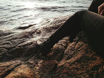 Low section of people on beach