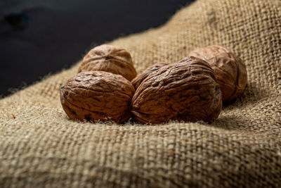 Close-up of walnut on table