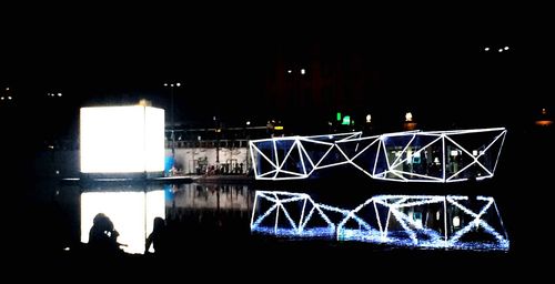 Illuminated built structure at night