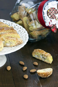 Close-up of almond bread