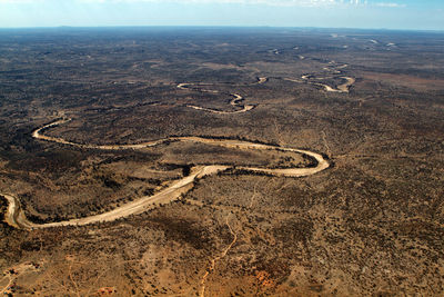 High angle view of dramatic landscape