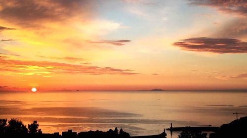 Scenic view of sea at sunset