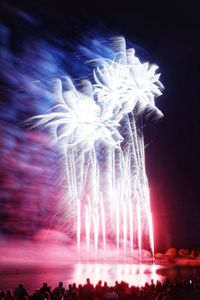 Firework display at night